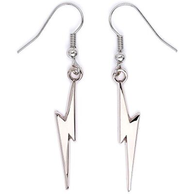 Harry Potter Éclair Boucles d'oreilles Couleur Argent, Argent, sans pierre Harry Potter Éclair Boucles d'oreilles Couleur Argent, Argent, sans pierre