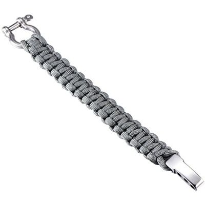 DonDon Bracelet de survie en paracorde pour homme Bracelet tressé d'extérieur avec fermeture en acier inoxydable DonDon Bracelet de survie en paracorde pour homme Bracelet tressé d'extérieur avec fermeture en acier inoxydable