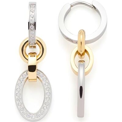 JEWELS BY LEONARDO Leonardo Jewels Creole Lena 023404 Paire de boucles d'oreilles pendantes en acier inoxydable bicolore avec pierres de zircone, Eine Grösse, Acier inoxydable, Pas de gemme JEWELS BY LEONARDO Leonardo Jewels Creole Lena 023404 Paire de boucles d'oreilles pendantes en acier inoxydable bicolore avec pierres de zircone, Eine Grösse, Acier inoxydable, Pas de gemme