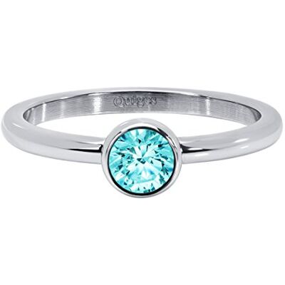 Quiges Bague de remplissage ronde en acier inoxydable argenté avec zircone bleu clair 2 mm de hauteur pour bagues empilables Quiges Bague de remplissage ronde en acier inoxydable argenté avec zircone bleu clair 2 mm de hauteur pour bagues empilables