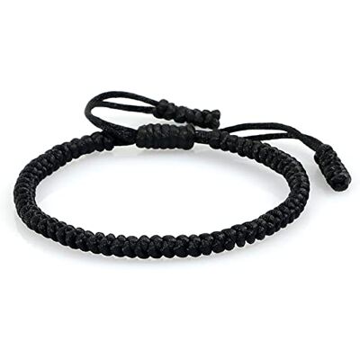 ZENSE Bracelet tibétain noir tressé ajustable pour homme ZB0364 ZENSE Bracelet tibétain noir tressé ajustable pour homme ZB0364