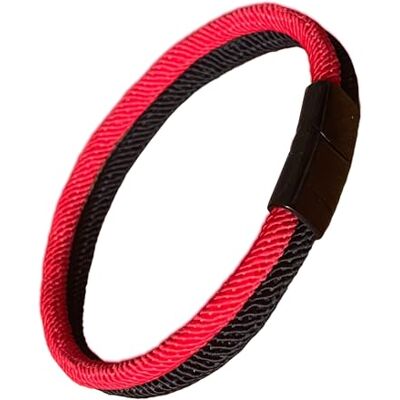 ZENSE Bracelet homme cordes noires et rouges avec fermeture magnétique ZB0395 ZENSE Bracelet homme cordes noires et rouges avec fermeture magnétique ZB0395