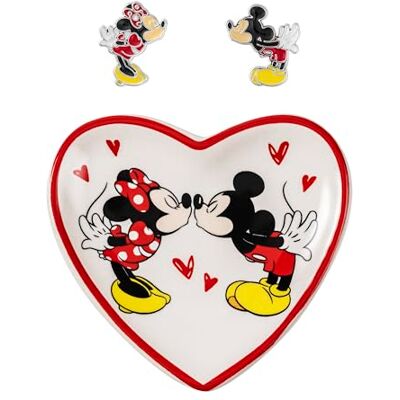 Disney Mickey & Minnie SF00675L.PH Coffret cadeau Boucles d'oreilles et plateau à bijoux en forme de cœur, One Size, Laiton, Pas de gemme Disney Mickey & Minnie SF00675L.PH Coffret cadeau Boucles d'oreilles et plateau à bijoux en forme de cœur, One Size, Laiton, Pas de gemme