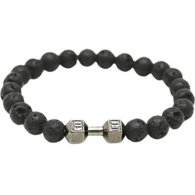 Memphis Bracelet Perles Lava Haltère Noir Memphis Bracelet Perles Lava Haltère Noir