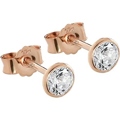 NKlaus 1 paire de clous d'oreilles 4,5mm Argent massif 925 Or rose Doré Cristal Zirconia Boucles d'oreilles 10330 NKlaus 1 paire de clous d'oreilles 4,5mm Argent massif 925 Or rose Doré Cristal Zirconia Boucles d'oreilles 10330