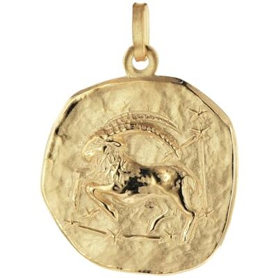 trendor Pendentif signe astrologique Capricorne, argent sterling plaqué or Un magnifique bijou pour femmes et hommes, une idée cadeau élégante diamètre 20 mm, 21300-01 trendor Pendentif signe astrologique Capricorne, argent sterling plaqué or Un magnifique bijou pour femmes et hommes, une idée cadeau élégante diamètre 20 mm, 21300-01
