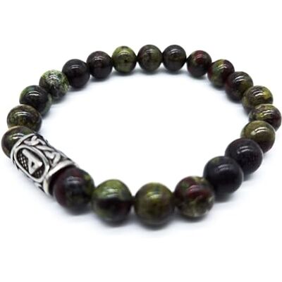 Bracelet Viking Futhark Rune en pierres précieuses (18/21 cm) pour femme/homme dans une boîte cadeau, protection de l'énergie porte-bonheur Bracelet Viking Futhark Rune en pierres précieuses (18/21 cm) pour femme/homme dans une boîte cadeau, protection de l'énergie porte-bonheur