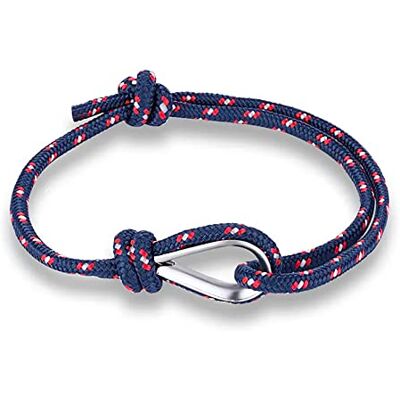 ZENSE Bracelet bleu marine points rouges et blanc avec boucle acier ZB0372 ZENSE Bracelet bleu marine points rouges et blanc avec boucle acier ZB0372