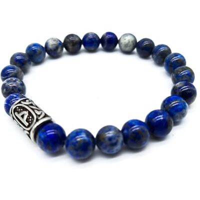 Bracelet Viking Futhark Rune en pierres précieuses (18/21 cm) pour femme/homme dans une boîte cadeau, protection de l'énergie porte-bonheur Bracelet Viking Futhark Rune en pierres précieuses (18/21 cm) pour femme/homme dans une boîte cadeau, protection de l'énergie porte-bonheur