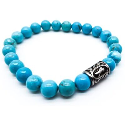 Bracelet Viking Futhark Rune en pierres précieuses (18/21 cm) pour femme/homme dans une boîte cadeau, protection de l'énergie porte-bonheur Bracelet Viking Futhark Rune en pierres précieuses (18/21 cm) pour femme/homme dans une boîte cadeau, protection de l'énergie porte-bonheur