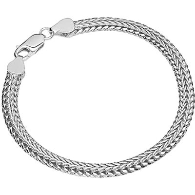 NKlaus 12049 Bracelet en argent sterling 925 avec chaîne de queue de renard 19,5 cm, 19.5 centimeters, Argent sterling NKlaus 12049 Bracelet en argent sterling 925 avec chaîne de queue de renard 19,5 cm, 19.5 centimeters, Argent sterling