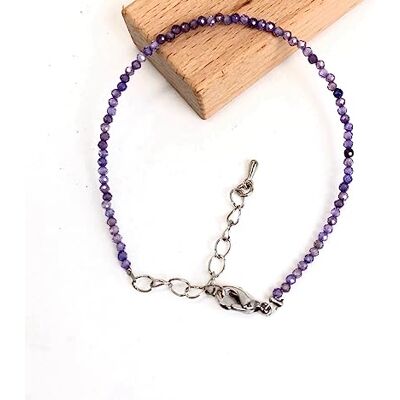 LVJMOB Les colliers et bracelets en perles de grenat naturel de 2 à 3 mm conviennent aux hommes et aux femmes, zircons violets, bracelets de 15 à 18 cm LVJMOB Les colliers et bracelets en perles de grenat naturel de 2 à 3 mm conviennent aux hommes et aux femmes, zircons violets, bracelets de 15 à 18 cm