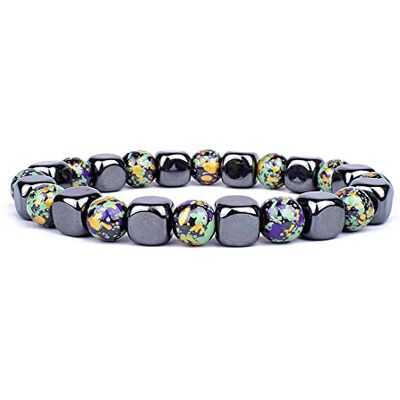 BOLYKI Bracelet double en hématite magnétique pour homme 25,17 cm BOLYKI Bracelet double en hématite magnétique pour homme 25,17 cm