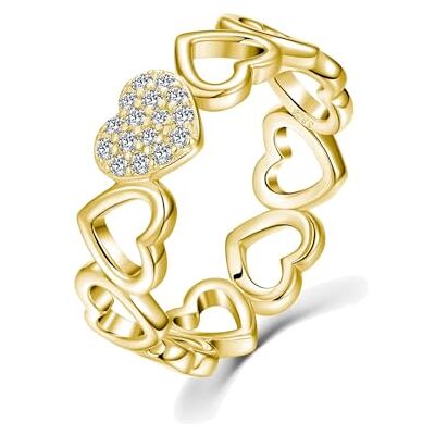 ZUOHUI Bague d'éternité en moissanite cœur en argent S925 for femme, fiançailles de mariage empilables D VVS, plaqué rhodium/or 14 carats, certificat et boîte GRA(Gold,6) ZUOHUI Bague d'éternité en moissanite cœur en argent S925 for femme, fiançailles de mariage empilables D VVS, plaqué rhodium/or 14 carats, certificat et boîte GRA(Gold,6)