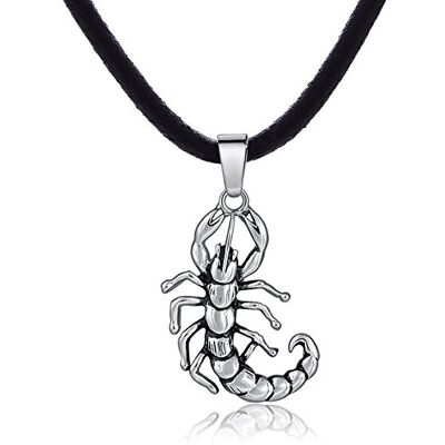 DonDon Collier en cuir pour homme 50 cm avec pendentif en acier inoxydable dans différents modèles DonDon Collier en cuir pour homme 50 cm avec pendentif en acier inoxydable dans différents modèles