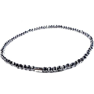 AIMANTIX Collier Magnétique Femme et Homme Collier Hématite Pierre Hématite à Facettes Énergie Positive, Métal AIMANTIX Collier Magnétique Femme et Homme Collier Hématite Pierre Hématite à Facettes Énergie Positive, Métal