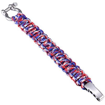 DonDon Bracelet de survie en paracorde pour homme Bracelet tressé d'extérieur avec fermeture en acier inoxydable DonDon Bracelet de survie en paracorde pour homme Bracelet tressé d'extérieur avec fermeture en acier inoxydable