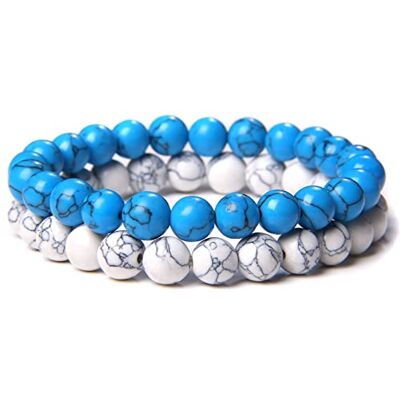 ASNAT 2pcs/set Bracelet perlé Pierre naturelle Tiger Eye Hematite Perles Bracelet Hommes Bracelet Corde Elastique Énergie,Type 15,21CM ASNAT 2pcs/set Bracelet perlé Pierre naturelle Tiger Eye Hematite Perles Bracelet Hommes Bracelet Corde Elastique Énergie,Type 15,21CM