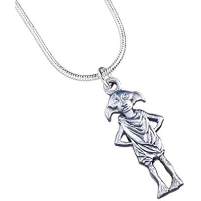 The Carat Shop Collier Harry Potter officiel Dobby l'elfe de maison, Acier inoxydable plaqué argent, Sans pierre The Carat Shop Collier Harry Potter officiel Dobby l'elfe de maison, Acier inoxydable plaqué argent, Sans pierre