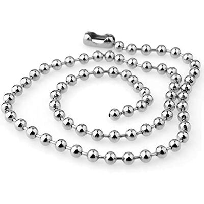 BlackAmazement Collier en acier inoxydable argenté Grandes boules Épaisseur : 6 mm Longueur : 40 cm 45 cm 50 cm 60 cm Argent Punk Biker Pour homme et femme BlackAmazement Collier en acier inoxydable argenté Grandes boules Épaisseur : 6 mm Longueur : 40 cm 45 cm 50 cm 60 cm Argent Punk Biker Pour homme et femme