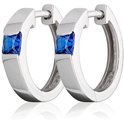 NKlaus Paire de boucles d'oreilles créoles en argent sterling 925 rhodié avec zircone NKlaus Paire de boucles d'oreilles créoles en argent sterling 925 rhodié avec zircone