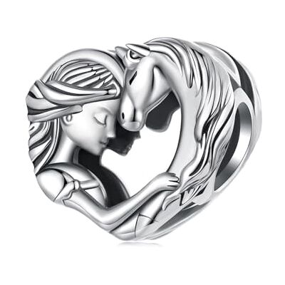 BRBRB Breloque cheval en argent sterling for la fabrication de bijoux – S925 DIY compatible avec les bracelets Pandora, Biagi, Troll et Chamilia – Cadeau de fidélité for femme (1,1 x 1,1 cm) BRBRB Breloque cheval en argent sterling for la fabrication de bijoux – S925 DIY compatible avec les bracelets Pandora, Biagi, Troll et Chamilia – Cadeau de fidélité for femme (1,1 x 1,1 cm)