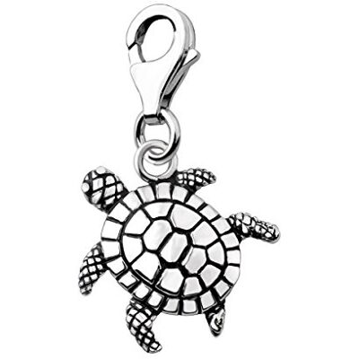 Quiges Charm Pendentif Breloque avec Fermoir Femme Plaqué Argent Tortue de Mer 3D, Émail, Pas de gemme Quiges Charm Pendentif Breloque avec Fermoir Femme Plaqué Argent Tortue de Mer 3D, Émail, Pas de gemme