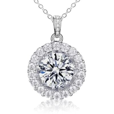 FEIKFEIZ Collier en moissanite pour femmes, pendentif en moissanite de 1 carat, cultivé en laboratoire, plaqué rhodium, chaîne en argent avec une seule pierre précieuse, livré avec une boîte cadeau. FEIKFEIZ Collier en moissanite pour femmes, pendentif en moissanite de 1 carat, cultivé en laboratoire, plaqué rhodium, chaîne en argent avec une seule pierre précieuse, livré avec une boîte cadeau.