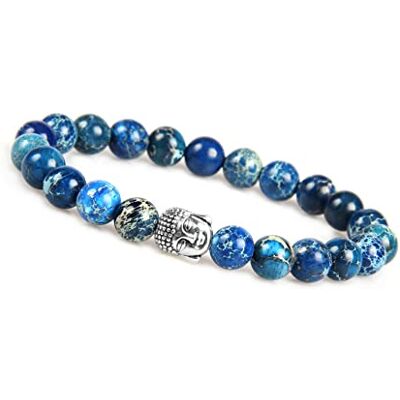 GD GOOD.designs GOOD.designs ® Bracelet Bouddha en perles véritables et perles de bouddhisme nobles, bracelet chakra pour femme et homme, bracelet de yoga, 16 20 cm, Céramique, Jaspe GD GOOD.designs GOOD.designs ® Bracelet Bouddha en perles véritables et perles de bouddhisme nobles, bracelet chakra pour femme et homme, bracelet de yoga, 16 20 cm, Céramique, Jaspe
