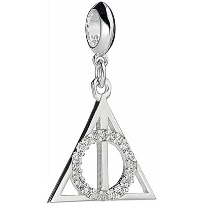 Harry Potter Sterling Silver Deathly Hallows Slider Charm with Crystal Elements by The Carat Shop Harry Potter Sterling Silver Deathly Hallows Slider Charm with Crystal Elements by The Carat Shop