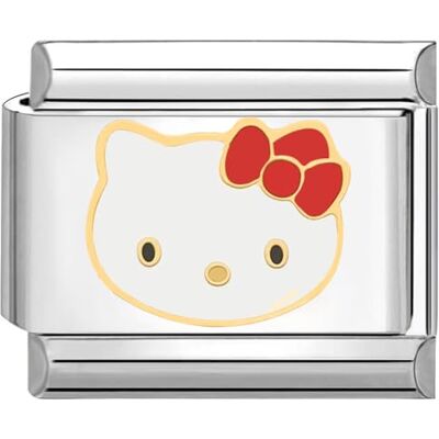 Quiges 9 mm Style italien Charm Link Module en acier inoxydable Hello Kitty pour bracelets de style italien, Cuivre Quiges 9 mm Style italien Charm Link Module en acier inoxydable Hello Kitty pour bracelets de style italien, Cuivre