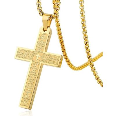 deegbbyi Chaîne en forme de croix pour fille, bijoux en acier inoxydable pour homme, cadeaux de baptême, or, collier Jésus-Christ, pendentif en forme de croix pour l'obtention du diplôme, Pâques deegbbyi Chaîne en forme de croix pour fille, bijoux en acier inoxydable pour homme, cadeaux de baptême, or, collier Jésus-Christ, pendentif en forme de croix pour l'obtention du diplôme, Pâques