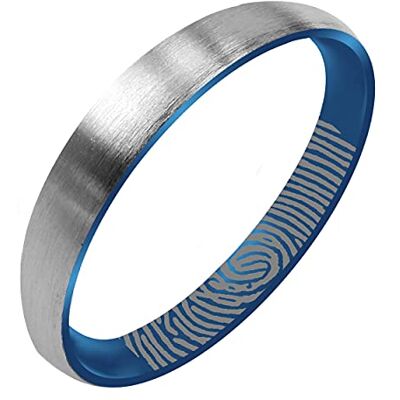 FBHDKJNFG Une bague de mariage, une bague d'éternité, une ba Bague en titane gravée d'empreintes digitales en platine et bleu, plusieurs tailles(3MM,V1/2) FBHDKJNFG Une bague de mariage, une bague d'éternité, une ba Bague en titane gravée d'empreintes digitales en platine et bleu, plusieurs tailles(3MM,V1/2)