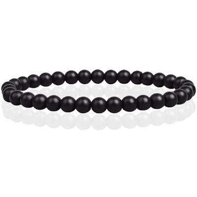 Memphis Bracelet en pierre naturelle de 6 mm Onyx mat Memphis Bracelet en pierre naturelle de 6 mm Onyx mat
