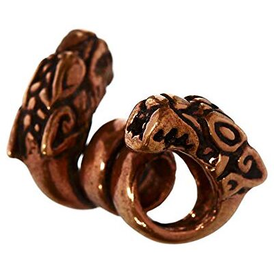 NKlaus SET 2x Bijoux de cheveux Perle de barbe GERI FREKI Loups d'Odin Bronze Perle à boucler 40505 NKlaus SET 2x Bijoux de cheveux Perle de barbe GERI FREKI Loups d'Odin Bronze Perle à boucler 40505