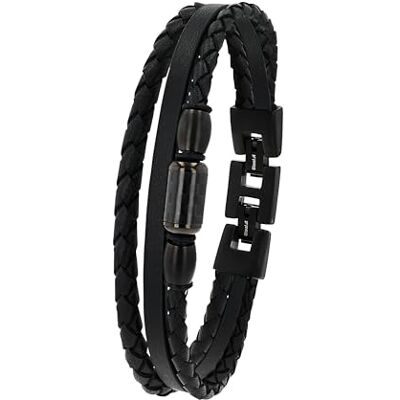 TOM TAILOR Bracelet pour Homme en Acier inoxydable Noir Pendentif en Forme d'Éléments Métalliques TT-B0006 TOM TAILOR Bracelet pour Homme en Acier inoxydable Noir Pendentif en Forme d'Éléments Métalliques TT-B0006