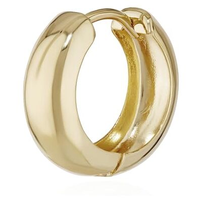 NKlaus Boucles d'oreilles créoles simples en or blanc 333 ou or jaune 333,585 et 750, 15 x 5,1 mm, polies et brillantes NKlaus Boucles d'oreilles créoles simples en or blanc 333 ou or jaune 333,585 et 750, 15 x 5,1 mm, polies et brillantes