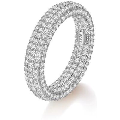ZUOHUI Bague unisexe empilable en argent sterling S925 sertie de 335 pierres de moissanite pavées, 1,3 mm, style hip-hop, cadeau idéal for fiançailles, mariage ou anniversaire.(Silver Zircon,6) ZUOHUI Bague unisexe empilable en argent sterling S925 sertie de 335 pierres de moissanite pavées, 1,3 mm, style hip-hop, cadeau idéal for fiançailles, mariage ou anniversaire.(Silver Zircon,6)