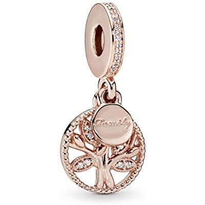 PANDORA Funkelnder Stammbaum Charm-Anhänger mit Cubic Zirkonia in 14 Karat rosévergoldete Metalllegierung Moments Collection PANDORA Funkelnder Stammbaum Charm-Anhänger mit Cubic Zirkonia in 14 Karat rosévergoldete Metalllegierung Moments Collection