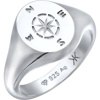 Kuzzoi Bague en argent sterling 925 pour homme avec boussole symbole rose des vents Chevalière maritime pour homme dans la taille de la bague 60-66, 0605980624 Kuzzoi Bague en argent sterling 925 pour homme avec boussole symbole rose des vents Chevalière maritime pour homme dans la taille de la bague 60-66, 0605980624