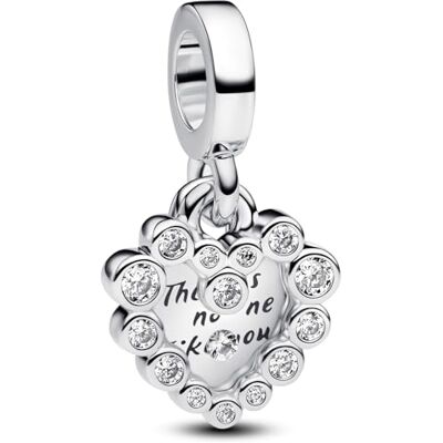 PANDORA Moments 793765C01 Breloque double cœur scintillante en argent sterling avec zircone compatible avec bracelets Me and Moments, 4,3x 11,8x 11,3 mm, Argent sterling, Zircone cubique PANDORA Moments 793765C01 Breloque double cœur scintillante en argent sterling avec zircone compatible avec bracelets Me and Moments, 4,3x 11,8x 11,3 mm, Argent sterling, Zircone cubique