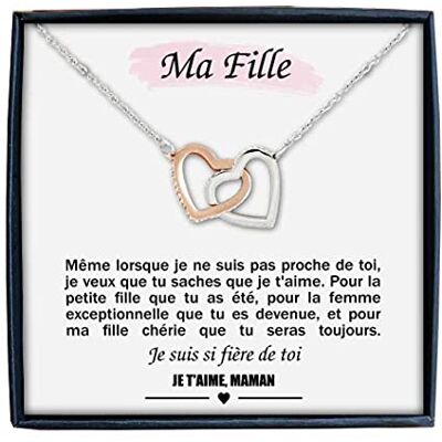 TILOVE Collier Personnalisé pour Femme avec Pendentif en Forme de Coeurs Entrelacés Contenant un Message d'Amour pour Votre Fille signé Maman Idée Cadeau Anniversaire, Noël, Fête des Mères, Acier TILOVE Collier Personnalisé pour Femme avec Pendentif en Forme de Coeurs Entrelacés Contenant un Message d'Amour pour Votre Fille signé Maman Idée Cadeau Anniversaire, Noël, Fête des Mères, Acier