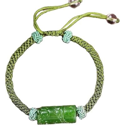 YKJGRTF Perles de prière, bracelets perles, collier Bouddha méditation, bracelet en jade naturel for femmes, manchette style chinois classique, bijoux porte-bonheur YKJGRTF Perles de prière, bracelets perles, collier Bouddha méditation, bracelet en jade naturel for femmes, manchette style chinois classique, bijoux porte-bonheur