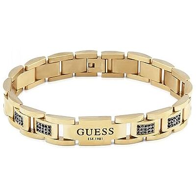 GUESS Hommes Bracelet en acier doré pour hommes FRONTIERS Bracelets Acier Or 21.50 cm sans nickel GUESS Hommes Bracelet en acier doré pour hommes FRONTIERS Bracelets Acier Or 21.50 cm sans nickel