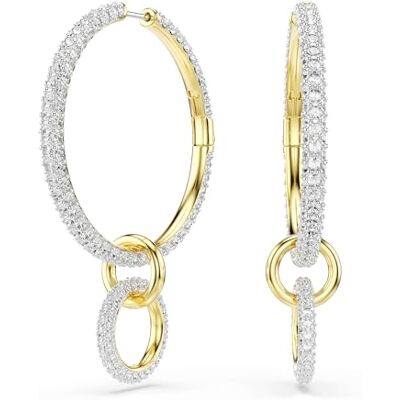 Swarovski Anneaux d'oreilles Dextera, Taille ronde, Blanches, Placage de ton or Swarovski Anneaux d'oreilles Dextera, Taille ronde, Blanches, Placage de ton or