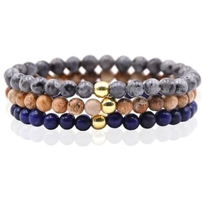 Memphis Ensemble de bracelets avec perles empilées Mélange de 6 mm Memphis Ensemble de bracelets avec perles empilées Mélange de 6 mm