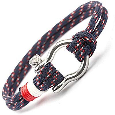 ZENSE Bracelet marin avec cordon bleu et fermeture manille ZB0337 ZENSE Bracelet marin avec cordon bleu et fermeture manille ZB0337