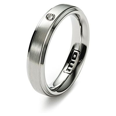 Monomania 20354 Bague de couple pour femme en acier inoxydable 1 diamant Blanc 0.04 cts Monomania 20354 Bague de couple pour femme en acier inoxydable 1 diamant Blanc 0.04 cts