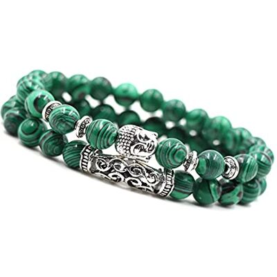 Bracelet Unique Chakra Duo Malachite Bouddha 8 mm Pierres de guérison Extensible 16cm bis 19cm Bracelet Unique Chakra Duo Malachite Bouddha 8 mm Pierres de guérison Extensible 16cm bis 19cm