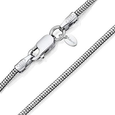 Amberta ® Bijoux Collier Chaîne Argent 925/1000 Maille Serpent Largeur 1.4 mm Longueur 40 45 50 55 60 cm (40cm) Amberta ® Bijoux Collier Chaîne Argent 925/1000 Maille Serpent Largeur 1.4 mm Longueur 40 45 50 55 60 cm (40cm)